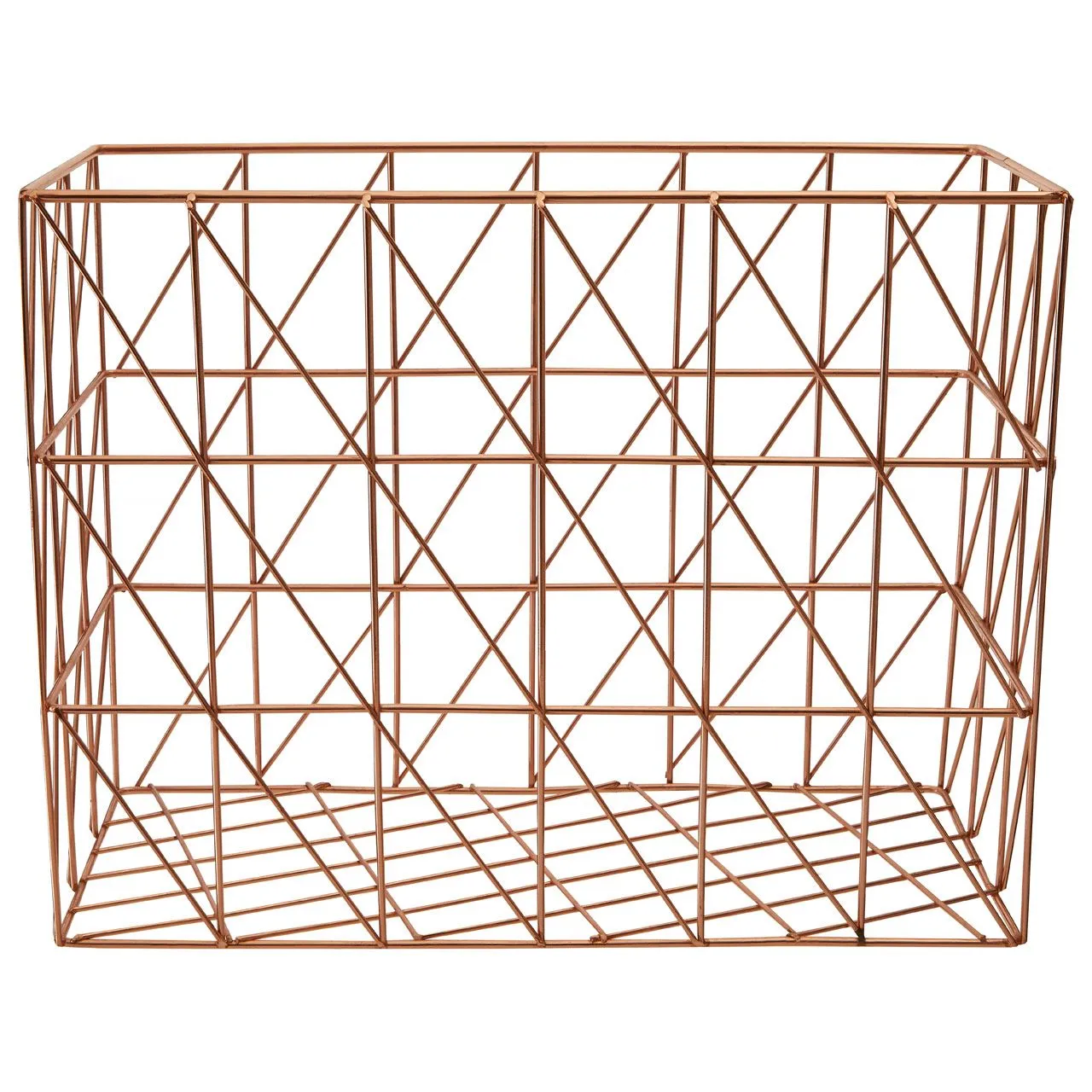 Vertex Cross Wire Storage Basket - Copper