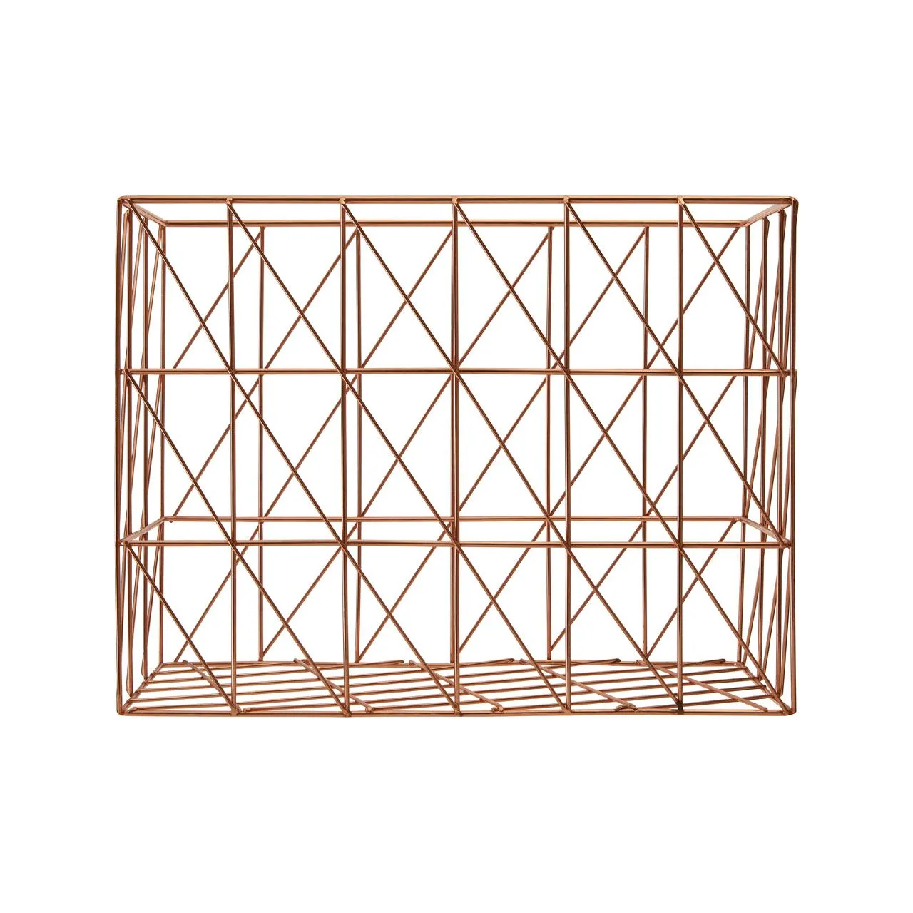 Vertex Cross Wire Storage Basket - Copper