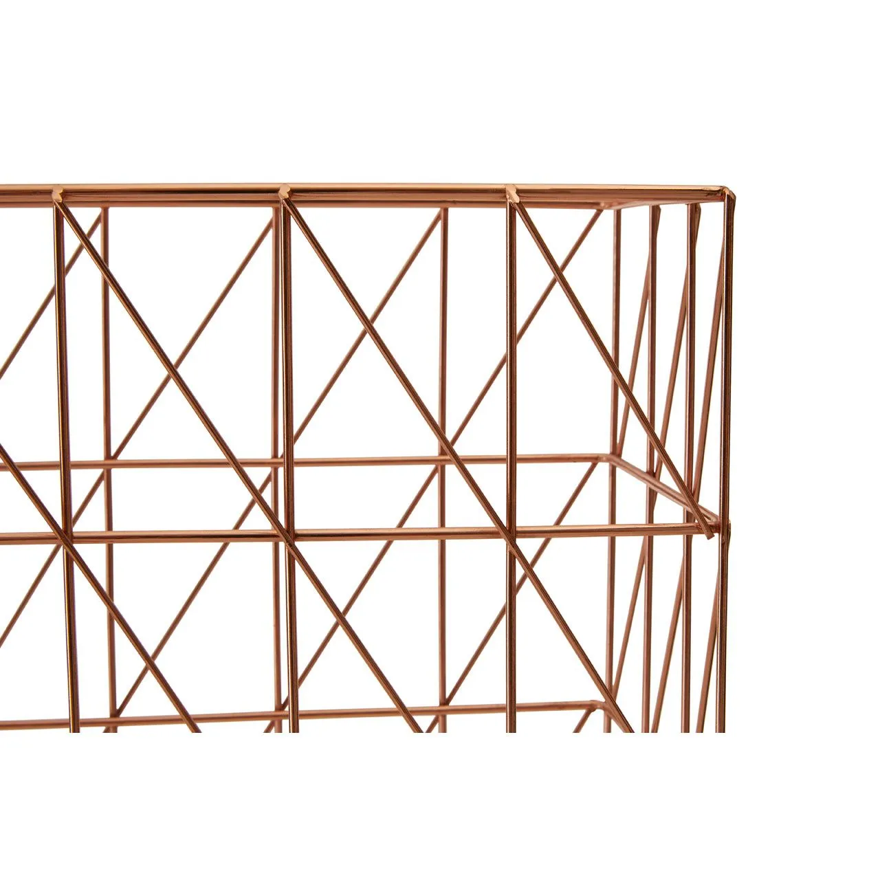 Vertex Cross Wire Storage Basket - Copper