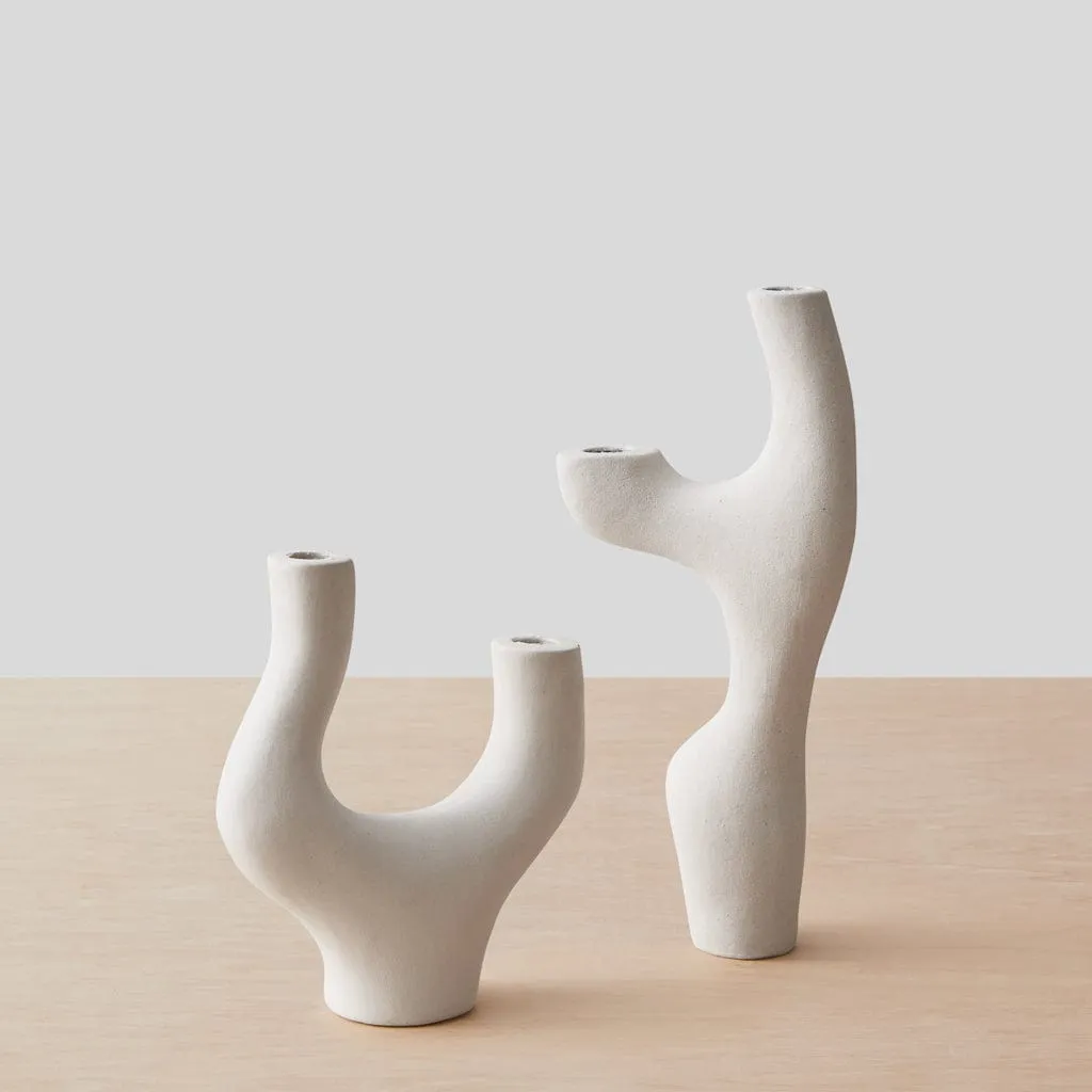 Vida Ceramic Candle Holders - Set of 2