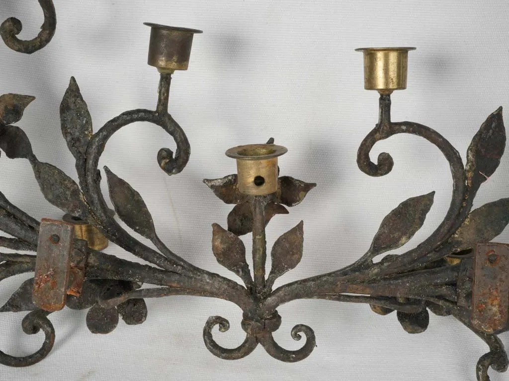 Vintage 11-Light Wall Candelabra, Early 20th Century 26¾"