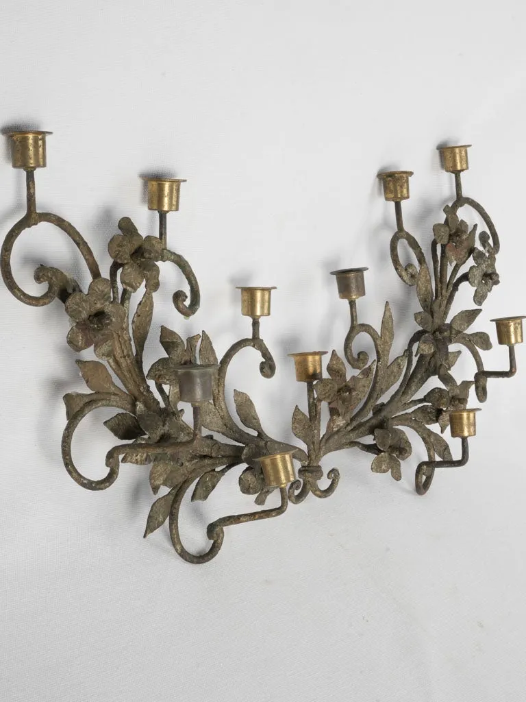 Vintage 11-Light Wall Candelabra, Early 20th Century 26¾"