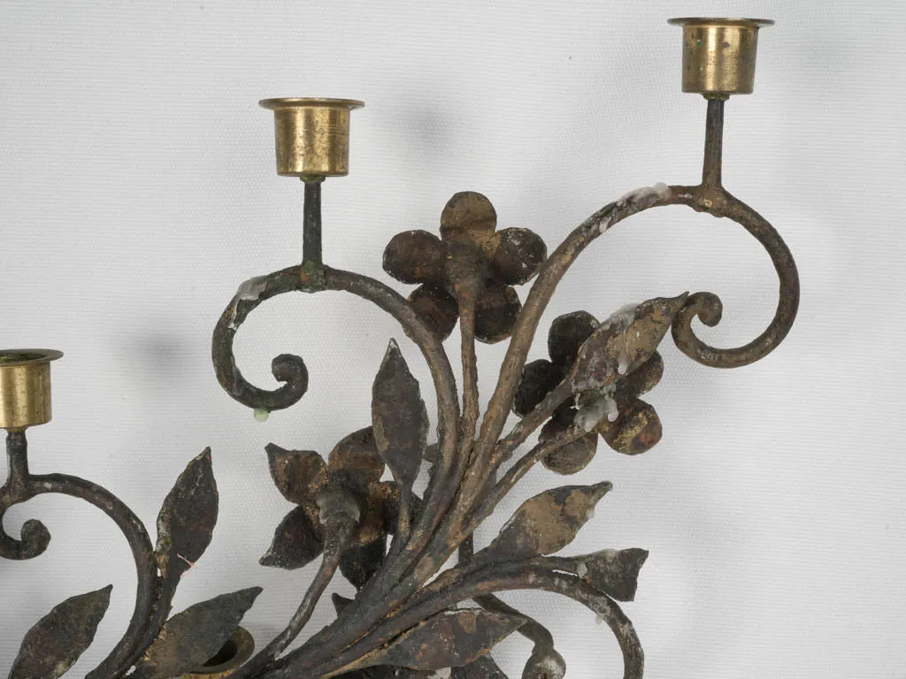 Vintage 11-Light Wall Candelabra, Early 20th Century 26¾"