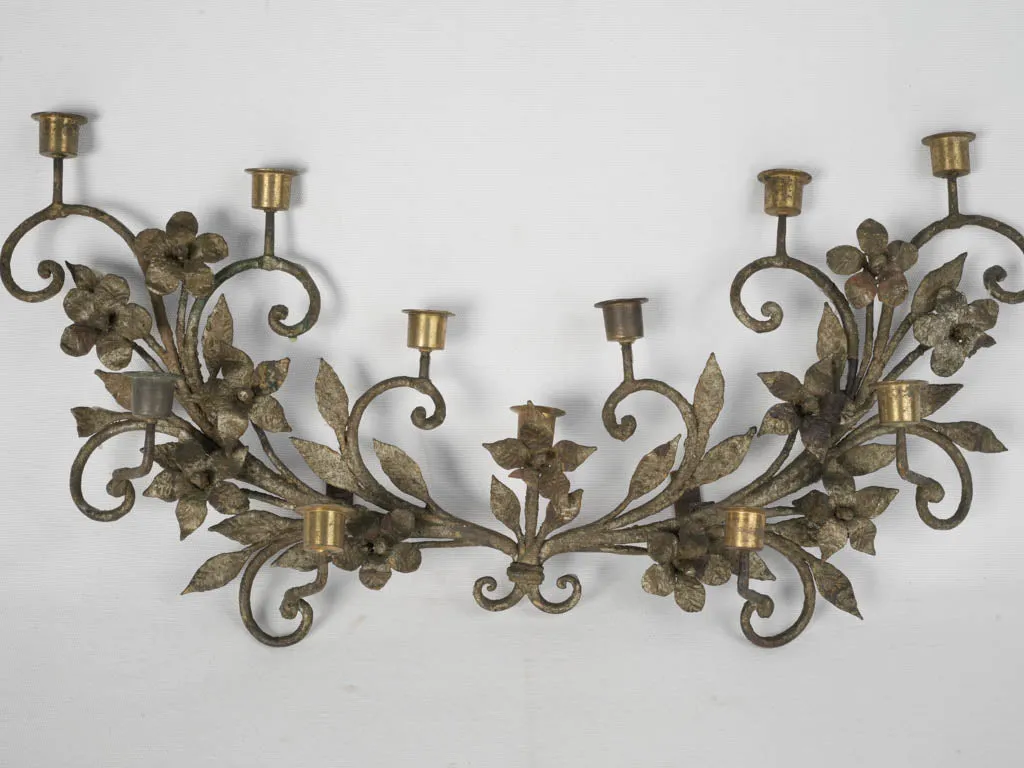 Vintage 11-Light Wall Candelabra, Early 20th Century 26¾"