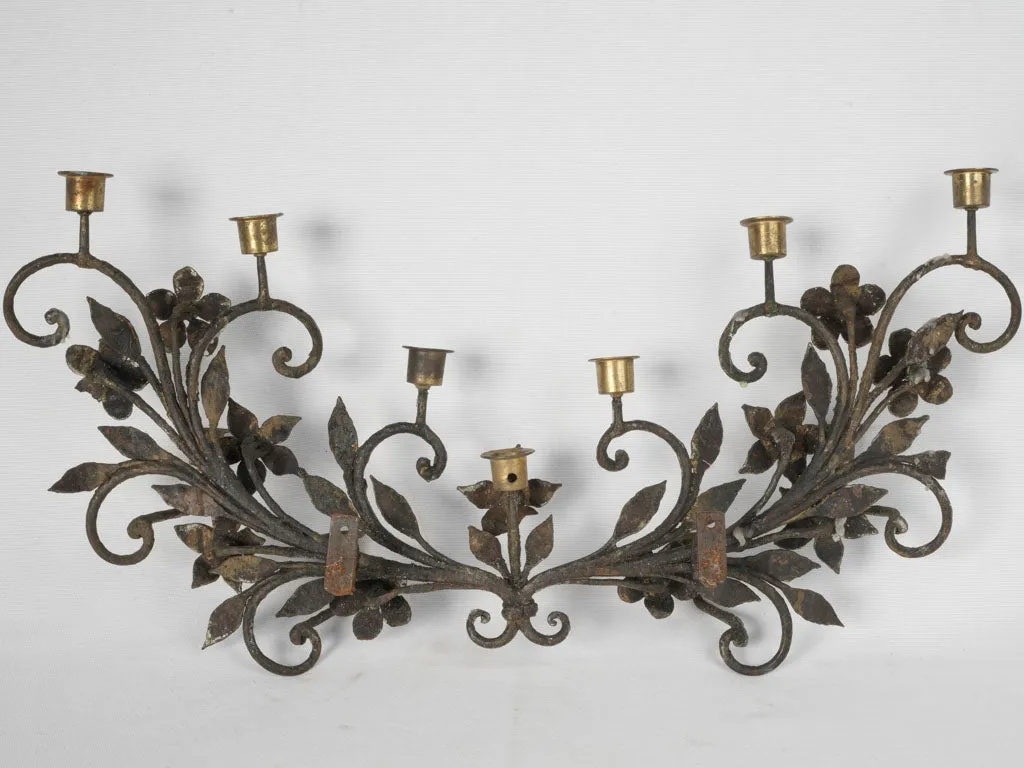 Vintage 11-Light Wall Candelabra, Early 20th Century 26¾"