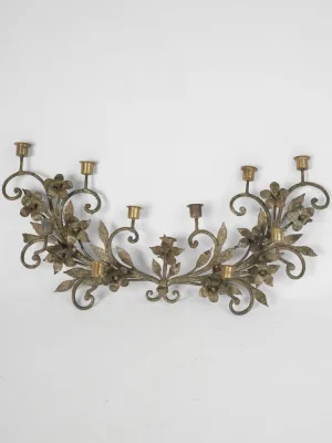 Vintage 11-Light Wall Candelabra, Early 20th Century 26¾"