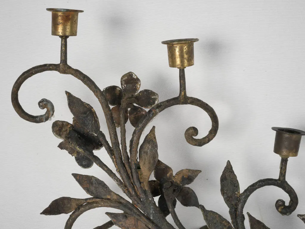 Vintage 11-Light Wall Candelabra, Early 20th Century 26¾"