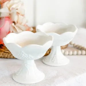 Vintage Milk Glass Flower Candle Holders