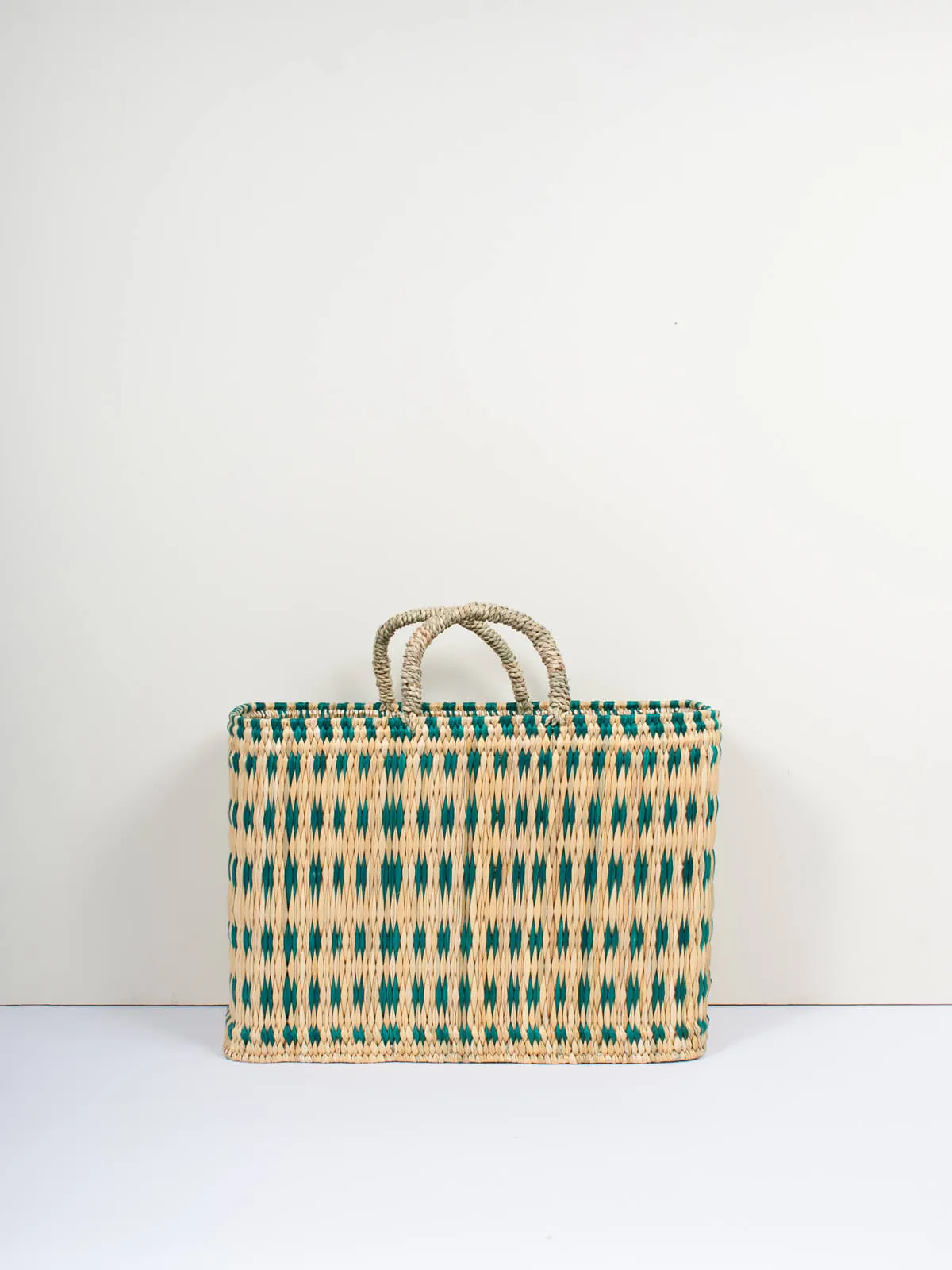 Woven Reed Basket, Green