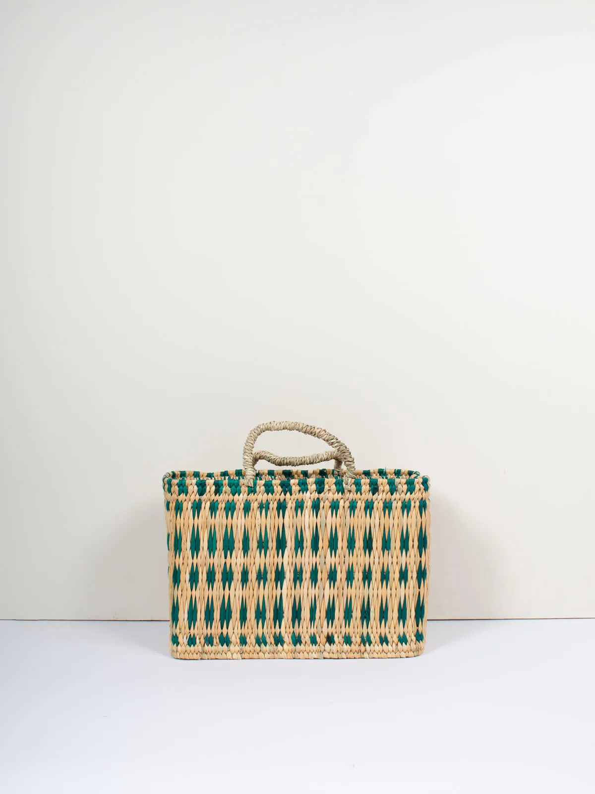 Woven Reed Basket, Green