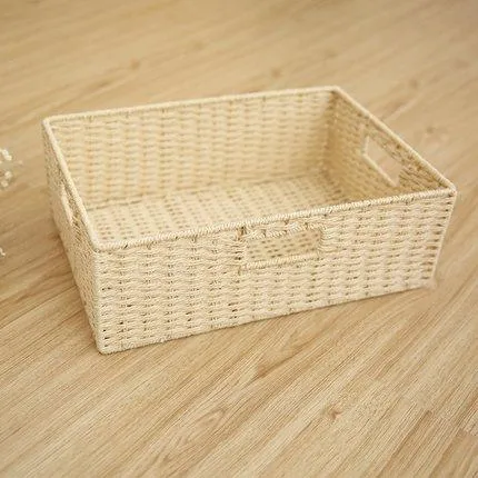 Woven Straw basket, Storage Basket, Rectangle Basket, Picnic Basket